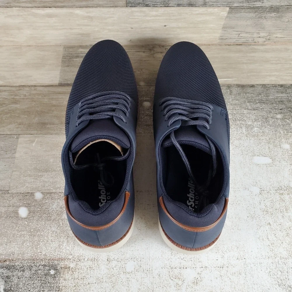 Dr Scholls Sync Mens Oxford Shoes Sz 10 M Running Navy Knit Lace Up Sneakers